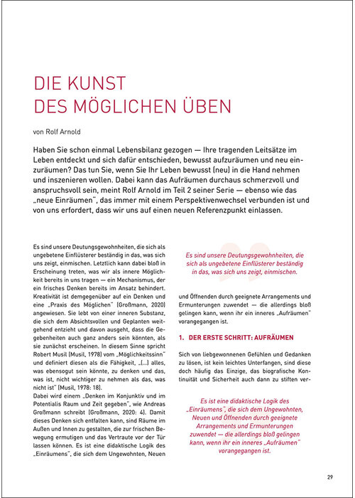 Die Kunst des Möglichen üben