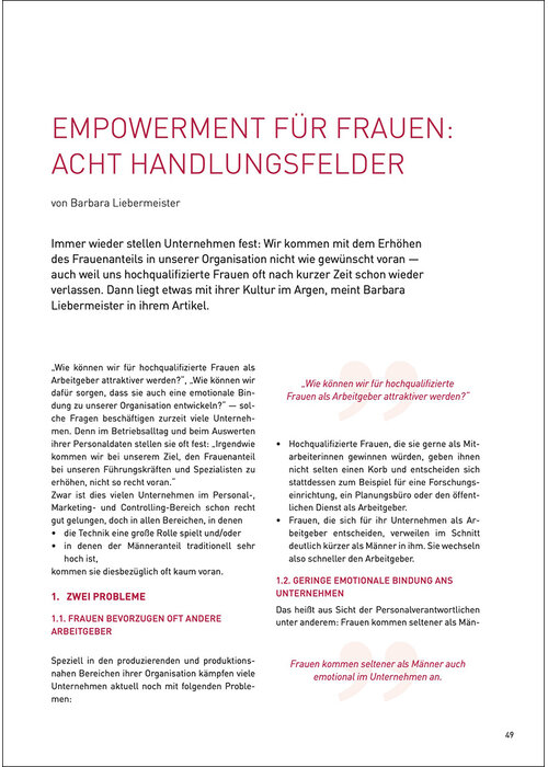 Empowerment für Frauen: Acht Handlungsfelder