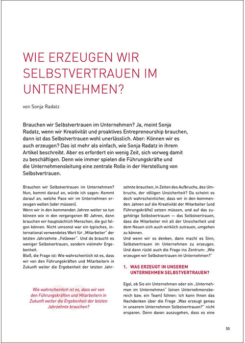 Wie erzeugen wir Selbstvertrauen im Unternehmen?