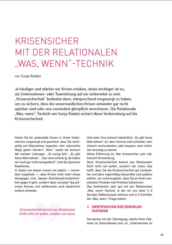 Krisensicher mit der Relationalen „Was, wenn“-Technik