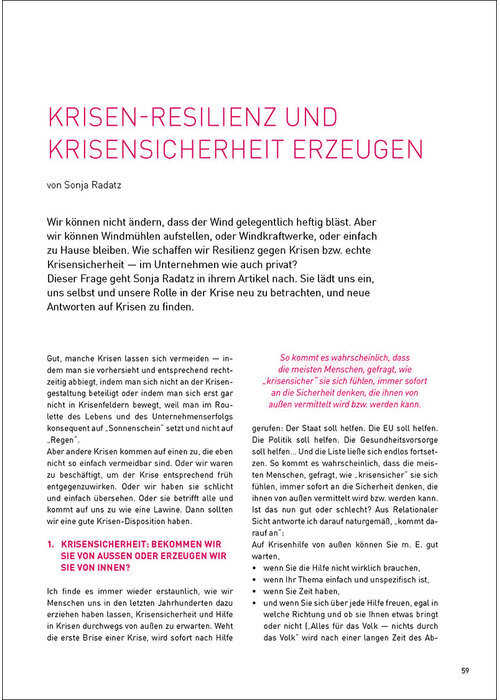 Krisen-resilienz und Krisensicherheit erzeugen