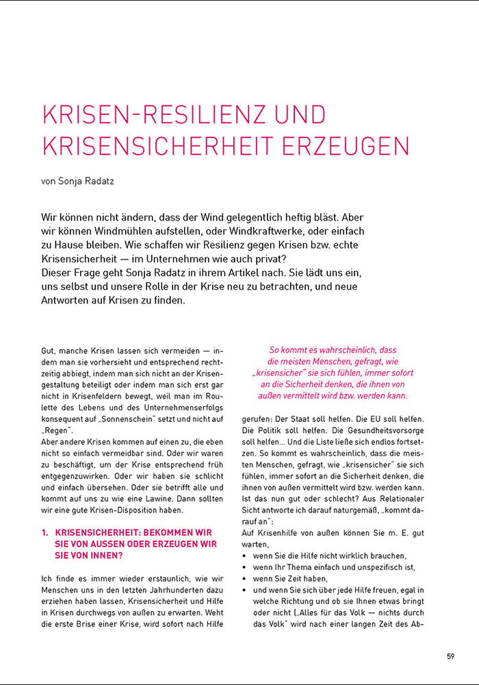 Krisen-resilienz und Krisensicherheit erzeugen