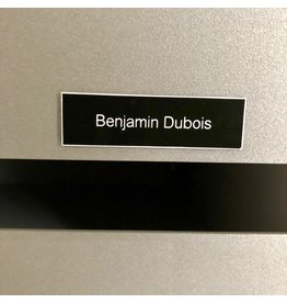 Nameplate in black plastic