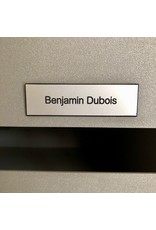 Nameplate in silver colored plastic for letter box, bell or lift