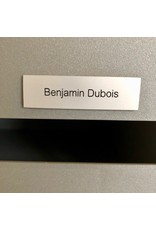 Nameplate in silver aluminium for letter box, bell or lift