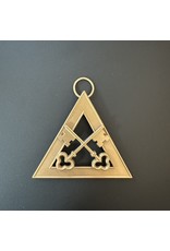 Medal Triangle Crossed Keys 'Treasurer' - gold plated - for lodges