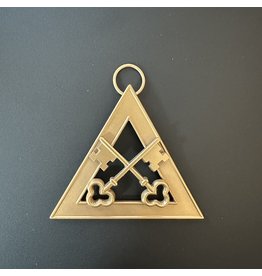 Triangle Crossed Keys 'Treasurer' - gold plated