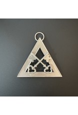 Médaille Triangle Clefs Croisés 'Trésorier' - argenté - pour loges