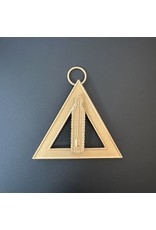 Medal Triangle Level Straight 'Senior warden' - gold plated - for Lodges