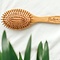 Hairbrush made of bamboo and natural rubber