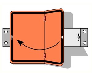 Productie Handelsmerk leer ADR bord oranje 400 x 300 mm vouwbaar incl. montage materiaal - The Safety  Shop