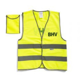 BHV Veiligheidsvest geel met opdruk in tasje