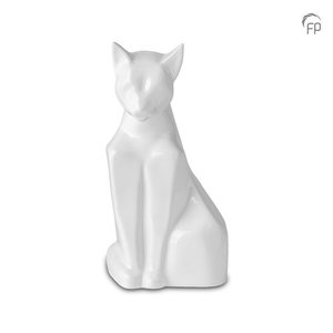 Gravure configurator KU 164 Keramische dierenurn Kat glanzend met gravure