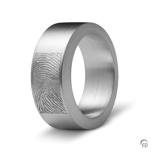 Atlantis Memorials R 033.8.FPM Assieraad ring mat met fingerprint