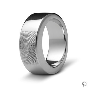 Atlantis Memorials R 033.8.FP Ash jewellery ring glossy with fingerprint