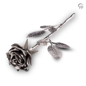 Tingieterij de Geest GGP 167 Ash sculpture silver tin - A rose in bloom, symbol of love