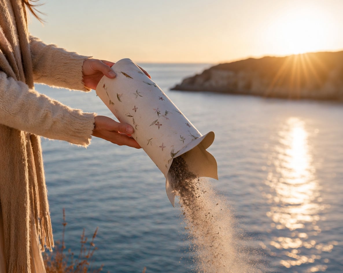Biodegradable scattering urns made from natural materials