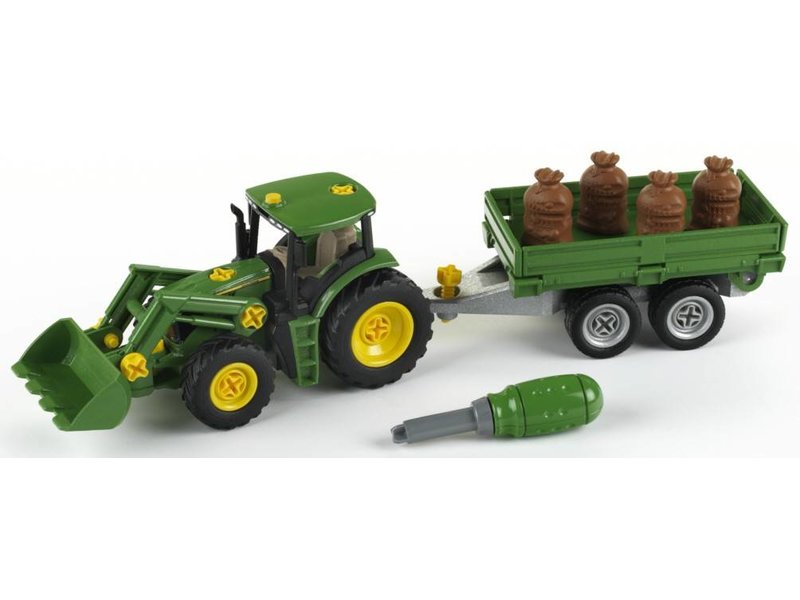 John Deere constructietrekker + voorl.+aanhanger John Deere constructie trekker + voorl. Outdoorspeelgoed