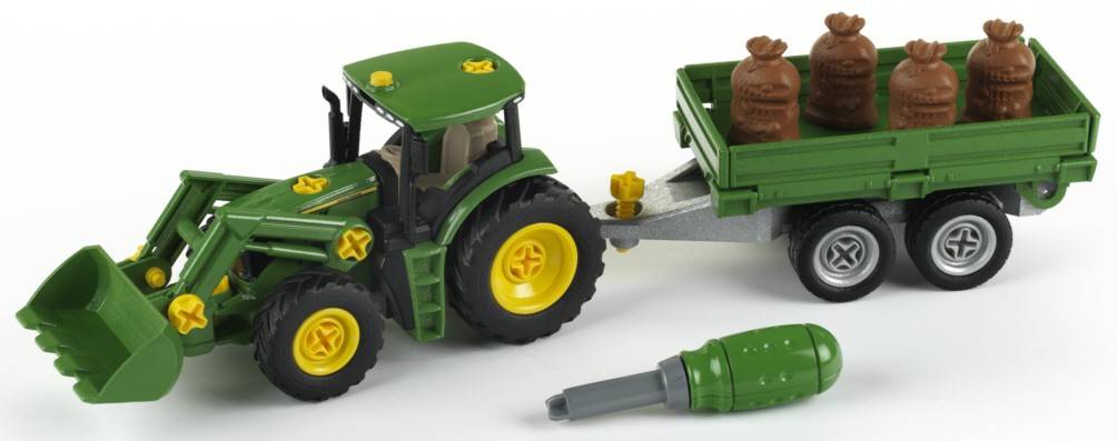 John Deere constructietrekker + voorl.+aanhanger John Deere constructie trekker + voorl. Outdoorspeelgoed