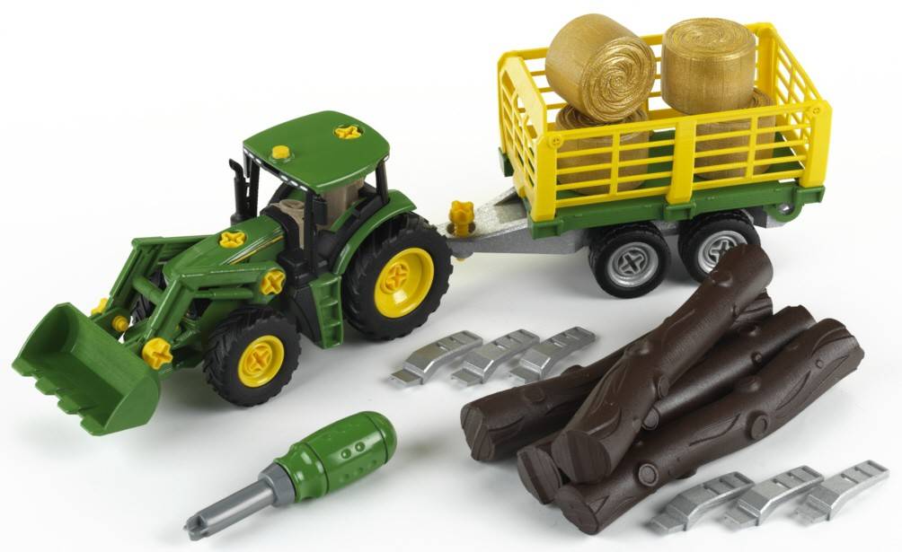 John Deere constructietrekker+ aanhanger 2 modellen John Deere constructie trekker + voorl. Outdoorspeelgoed