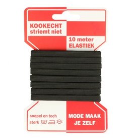 Elastiek  - zwart 6 mm - 10m