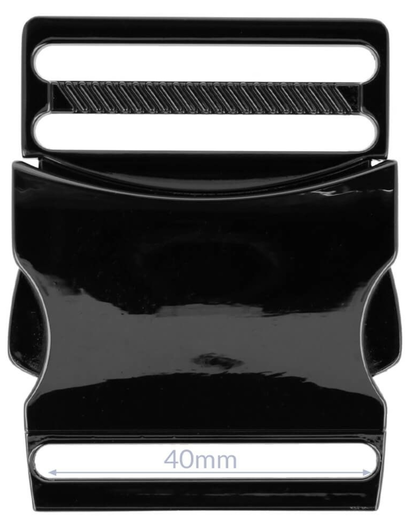 Klikgesp - Zwart Nikkel - 40mm