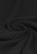Wide Drop Needle - Rib tricot - Zwart