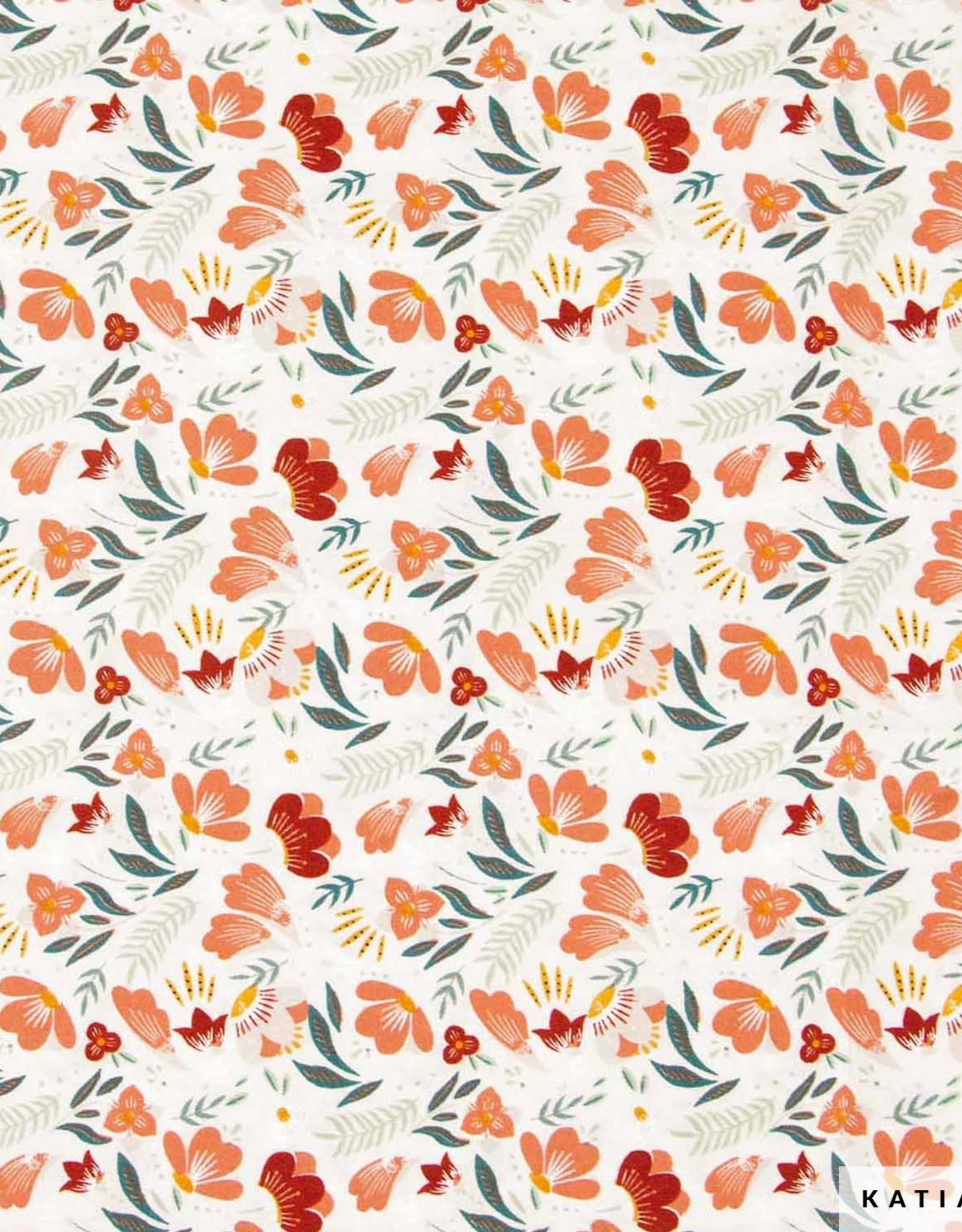 Katia Fabrics Katoen Poplin - Africa Flowers