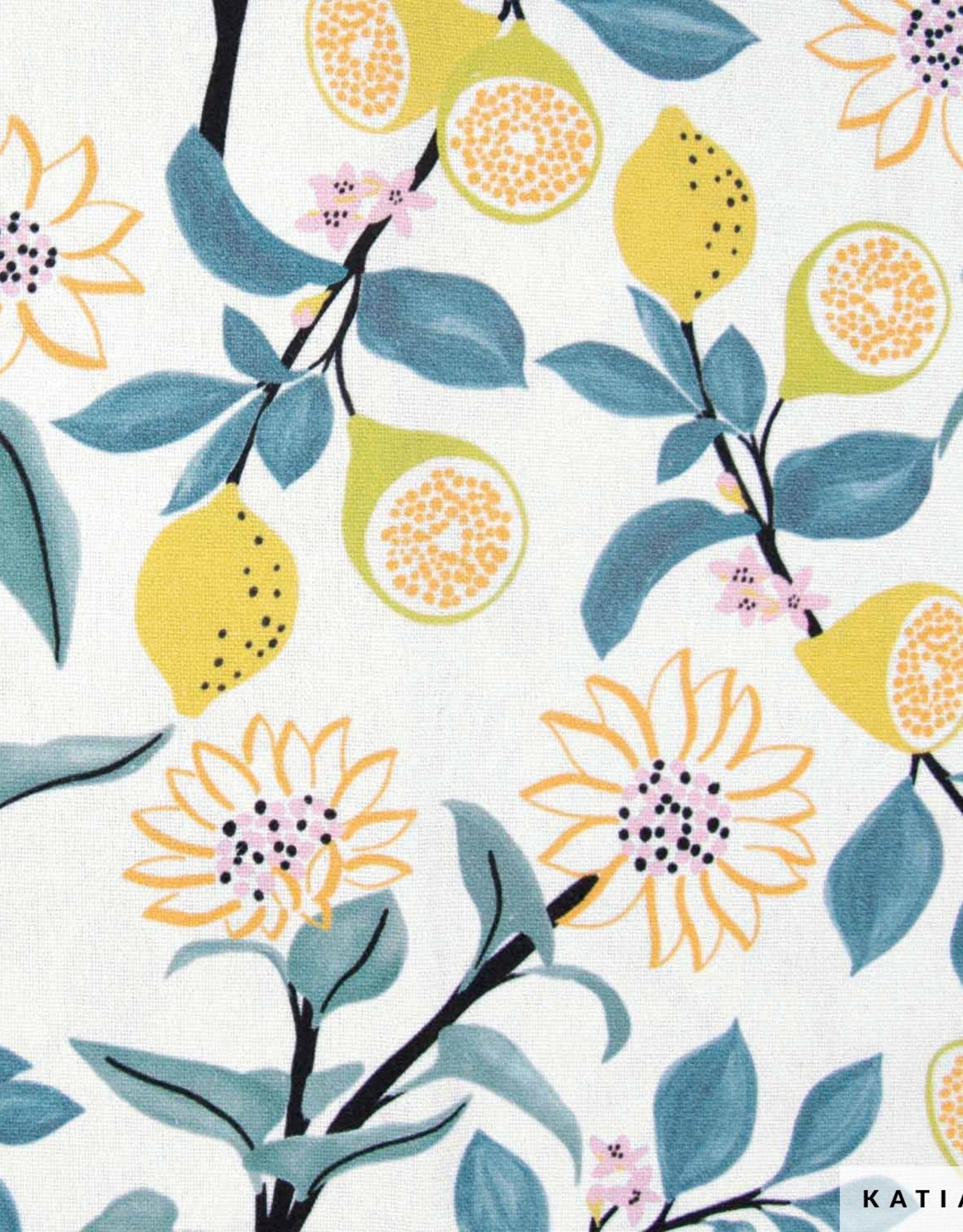 Katia Fabrics Canvas - Lemons & Flowers