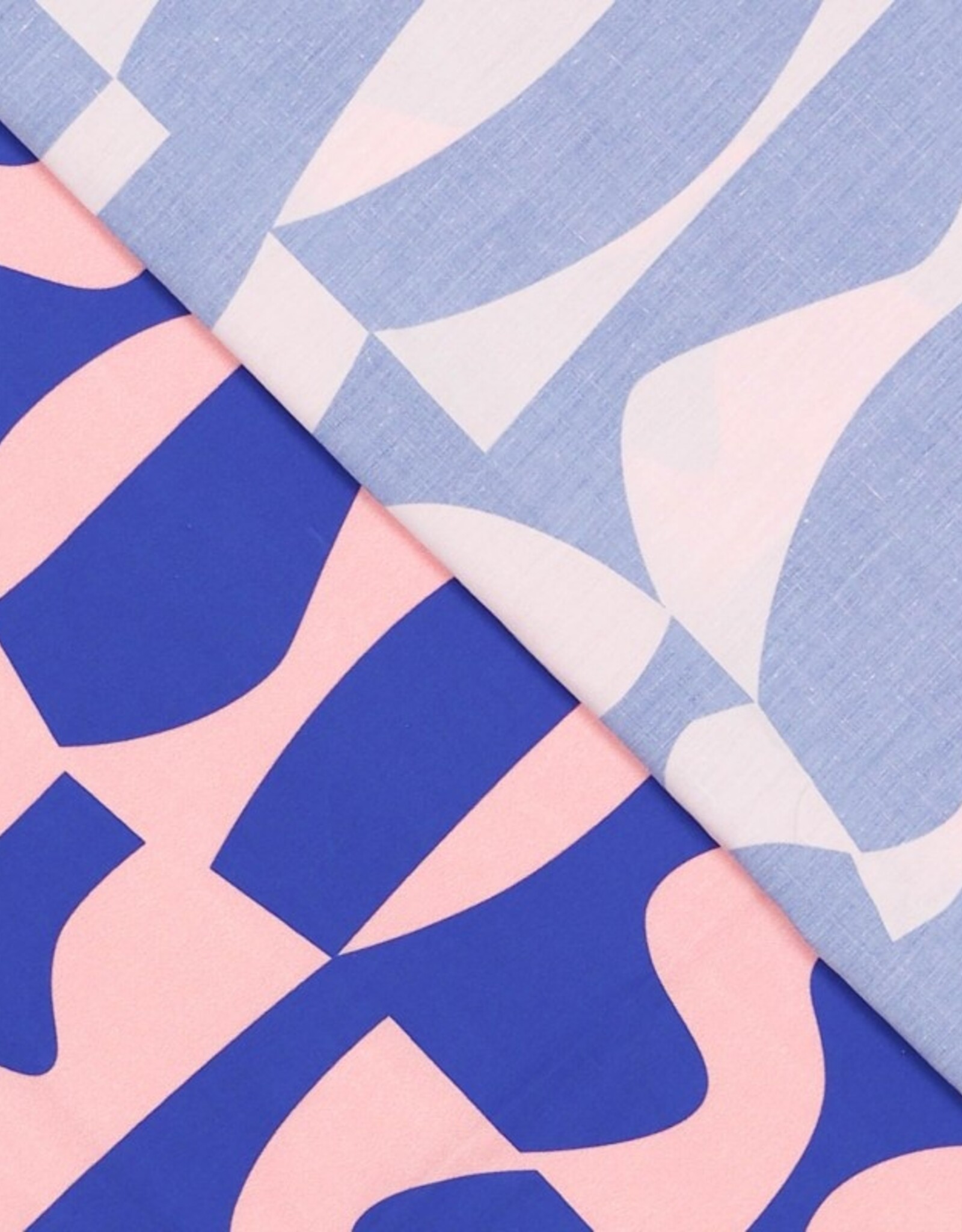 Katoen Poplin - Abstract - Blue