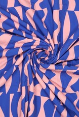 Katoen Poplin - Abstract - Blue