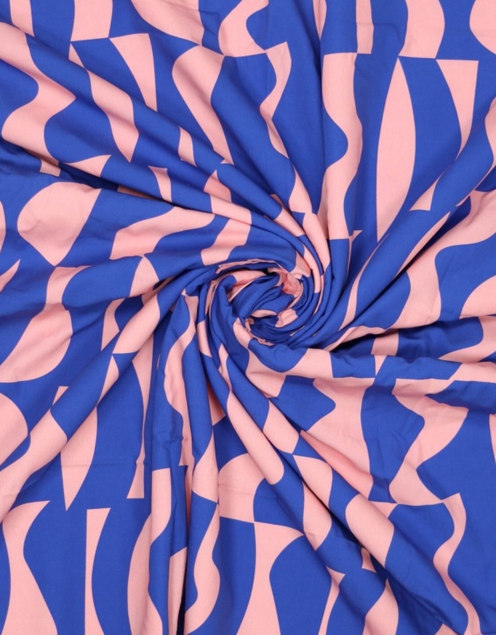 Katoen Poplin - Abstract - Blue
