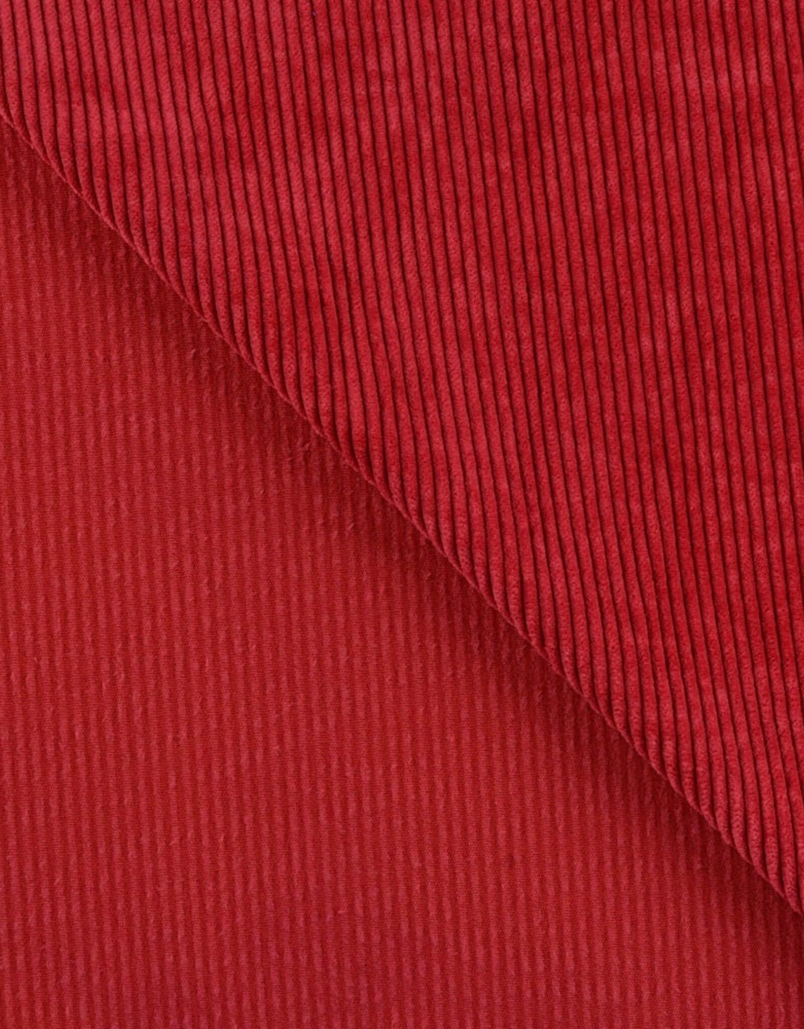 Soepele Washed Corduroy - Brede ribbel - Rood