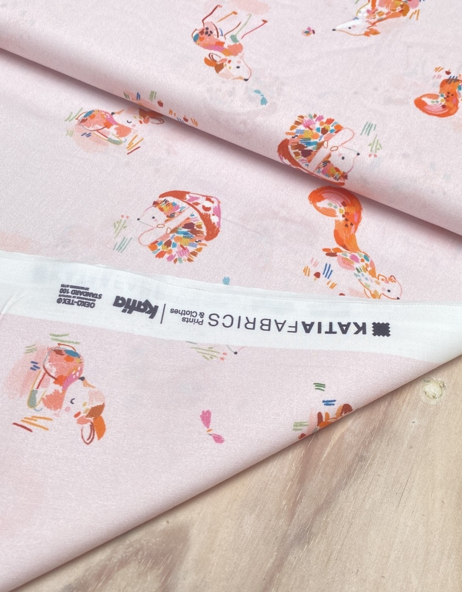 Katia Fabrics Katoen Poplin - Forest - Pink