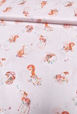 Katia Fabrics Katoen Poplin - Forest - Pink