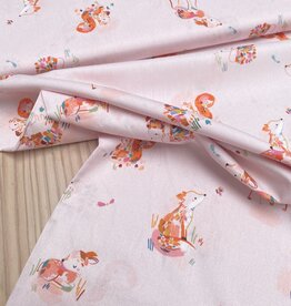 Katia Fabrics Katoen Poplin - Forest - Pink