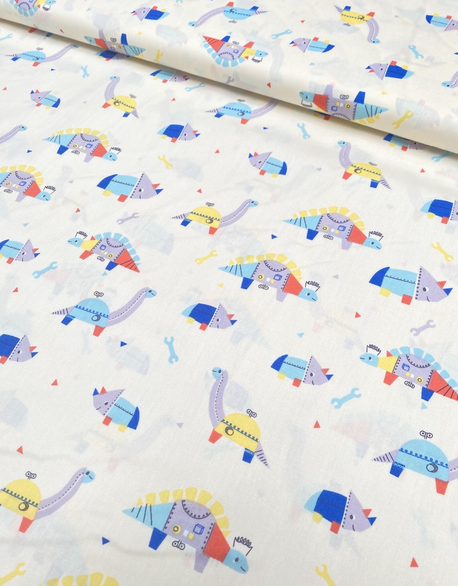 Katia Fabrics Katoen Poplin - Dino Robots