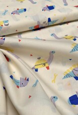 Katia Fabrics Katoen Poplin - Dino Robots