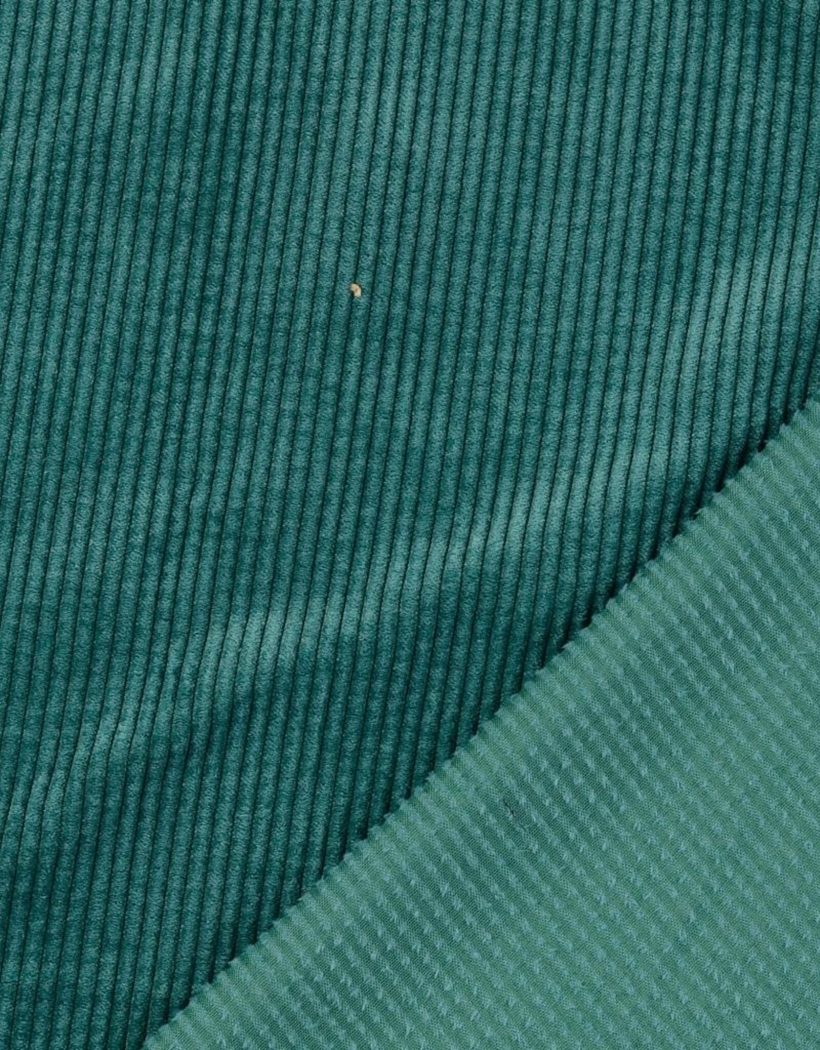 Soepele Washed Corduroy - Brede ribbel - Emerald
