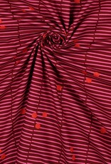 Katoen - Broken Stripe - Cerise