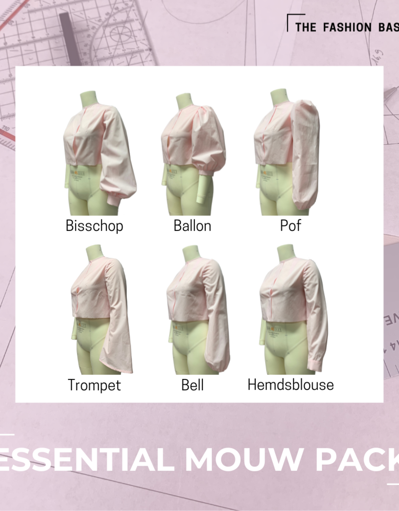 The Fashion Basement Patroon essential mouwpack - bij basiscorsage 48-64