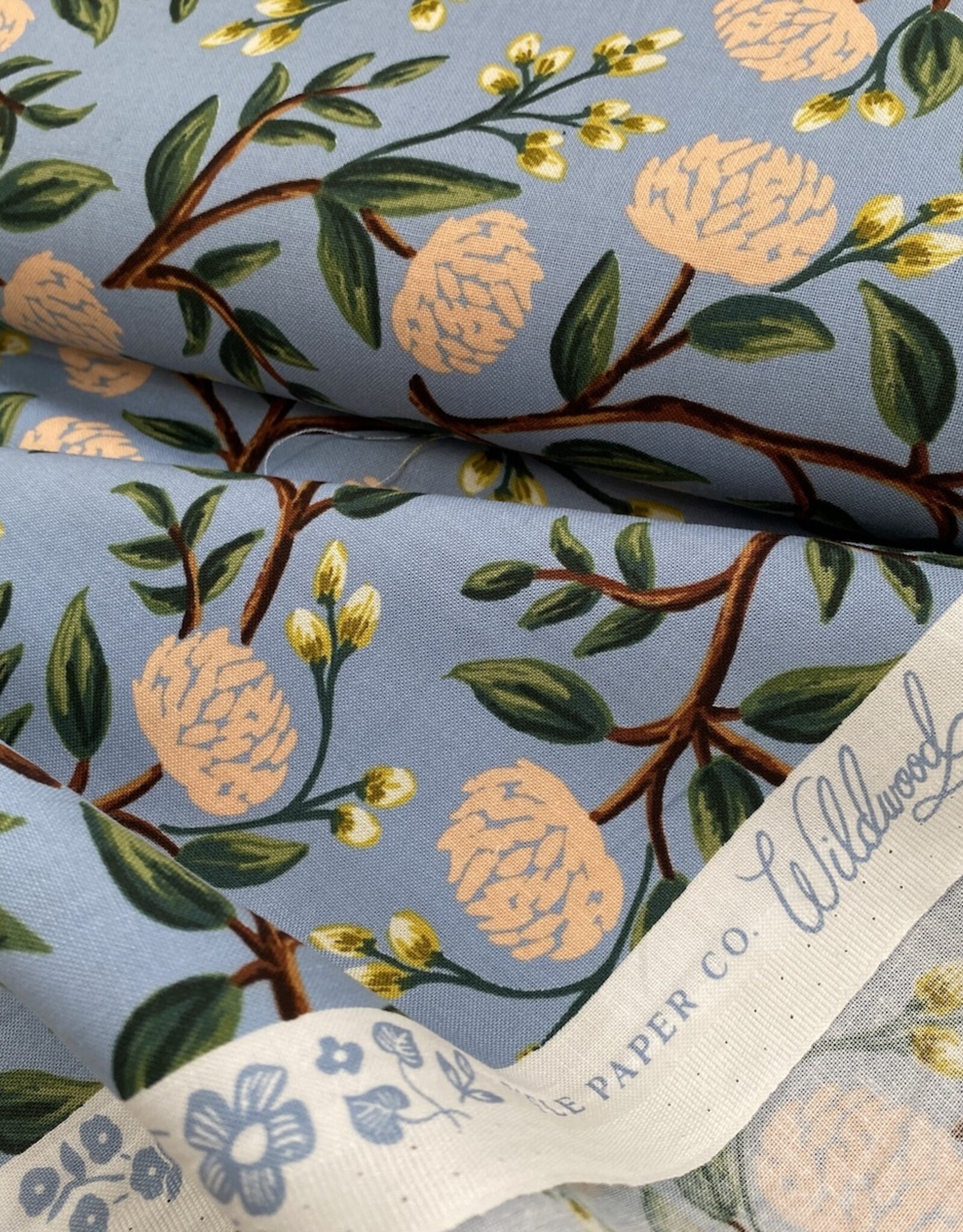 Rifle Paper Katoen - Wildwood Peonies - Blue