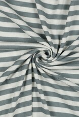 Wafel Jersey - Stripes - Dusty Mint