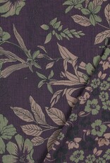 Double Gauze Jacquard - Purple flowers