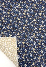 Stepper katoen - Navy Caramel Flowers