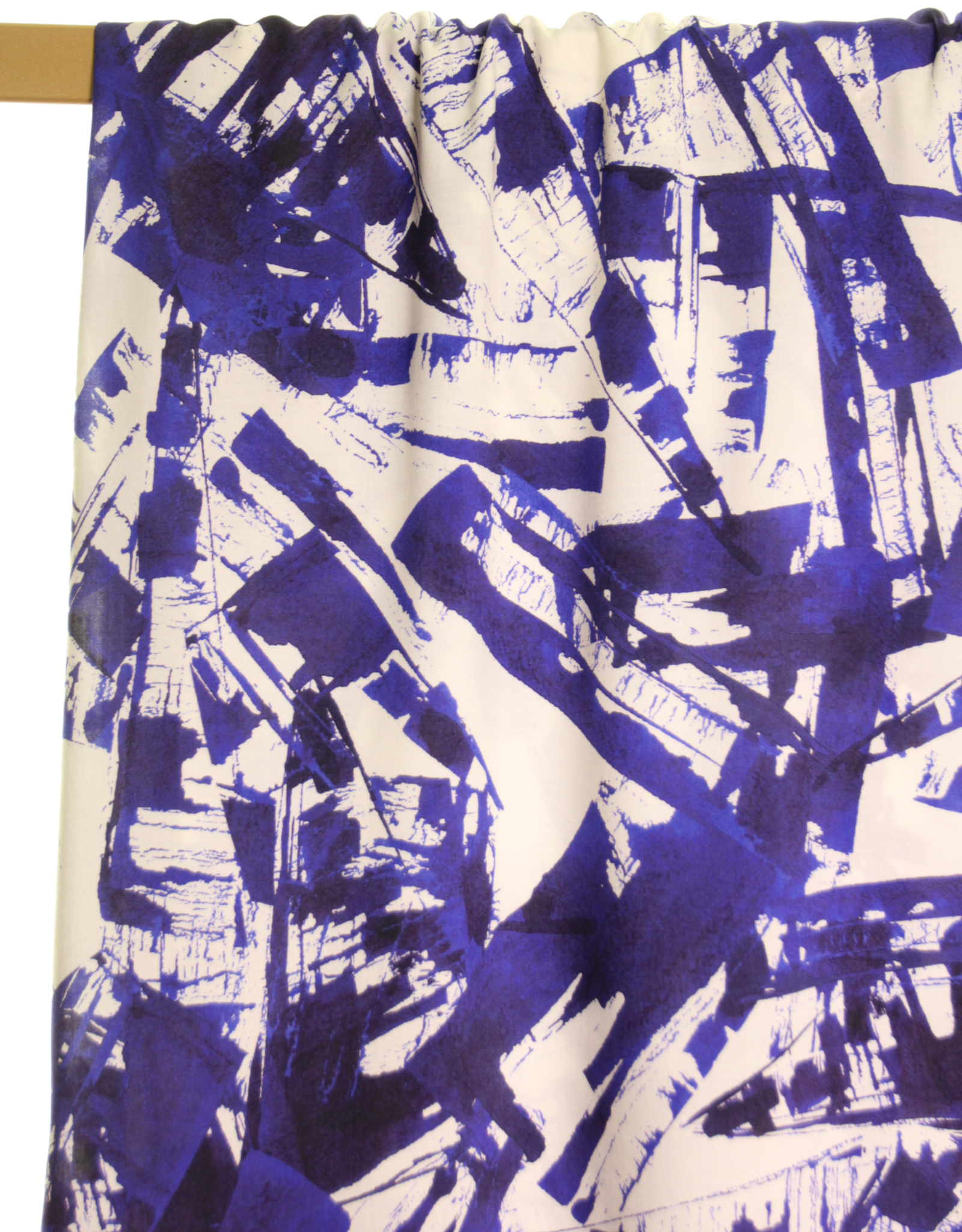 Atelier Jupe Viscose - White and blue graphic print