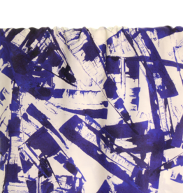 Atelier Jupe Viscose - White and blue graphic print