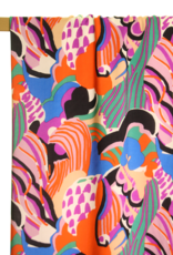 Atelier Jupe Viscose - Colourful artistic print