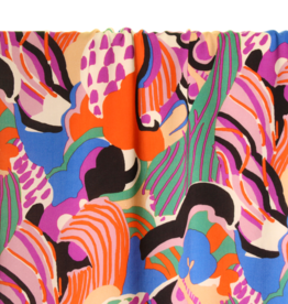 Atelier Jupe Viscose - Colourful artistic print