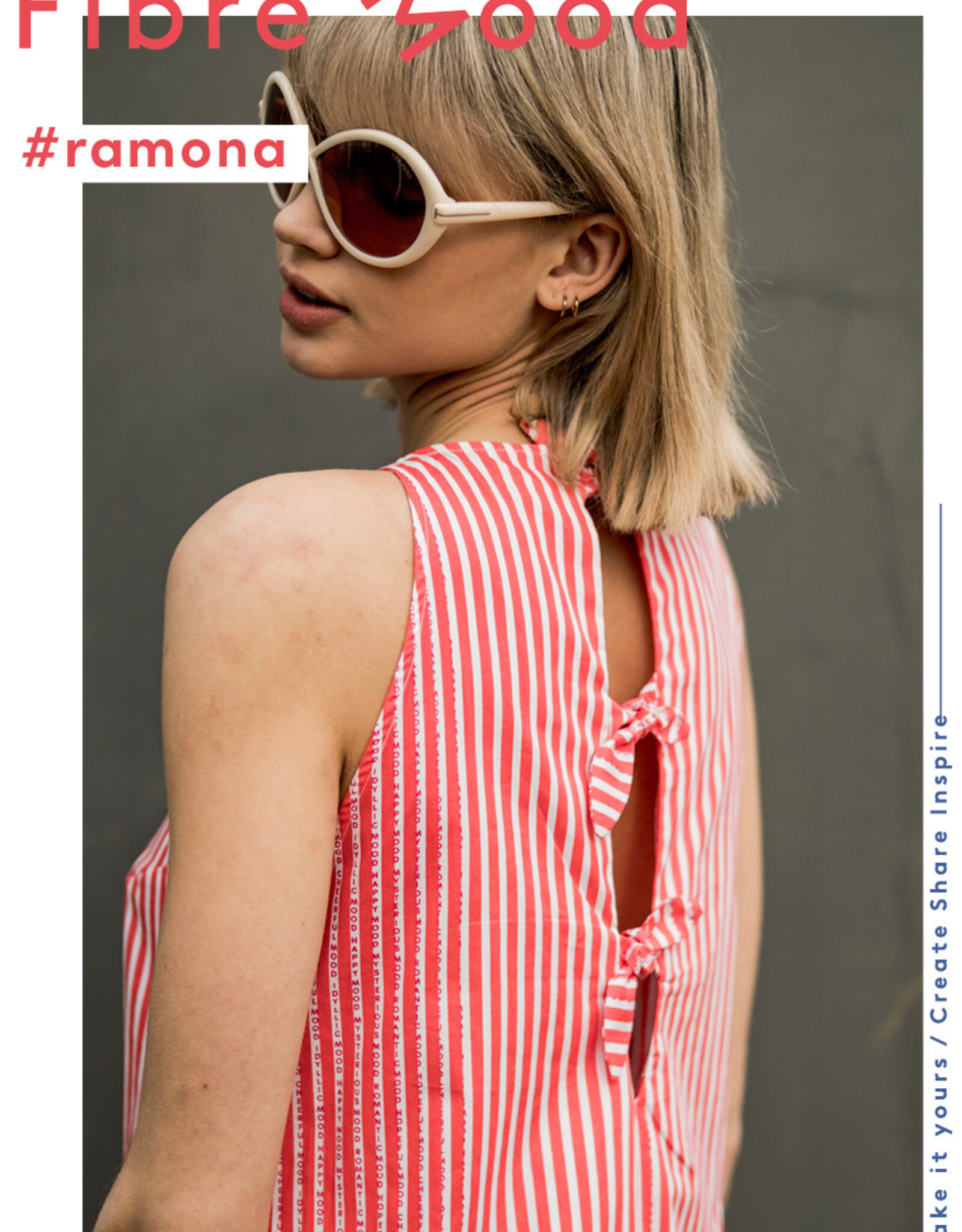 Fibre Mood Katoen Poplin - Stripes & Words - Ramona
